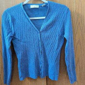 Lord & Taylor Lavender Silk Sweater Cardigan